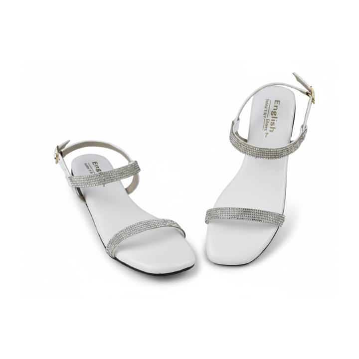 Women's Glitter Strap Flat Sandals