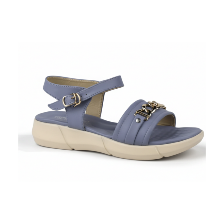 Women's Comfort Sandals with Gold Chain Detail