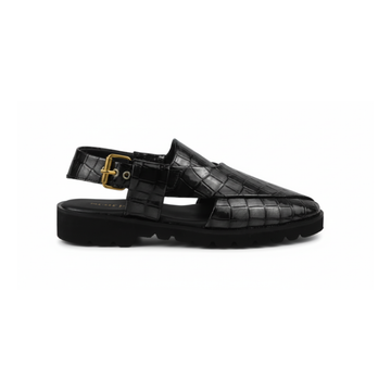 Croc-Textured Luxury Peshawari Chappal