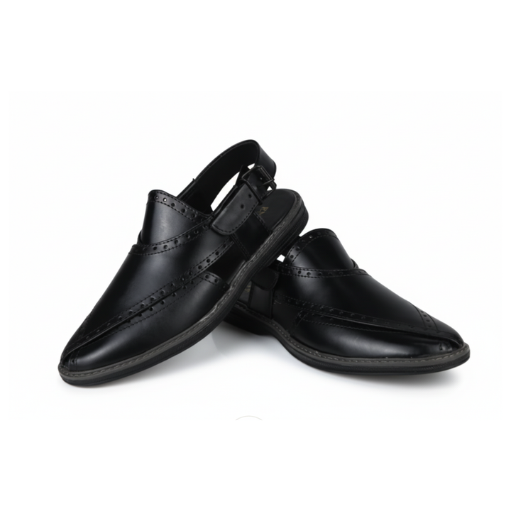 Brogue-Detail Classic Peshawari Chappal