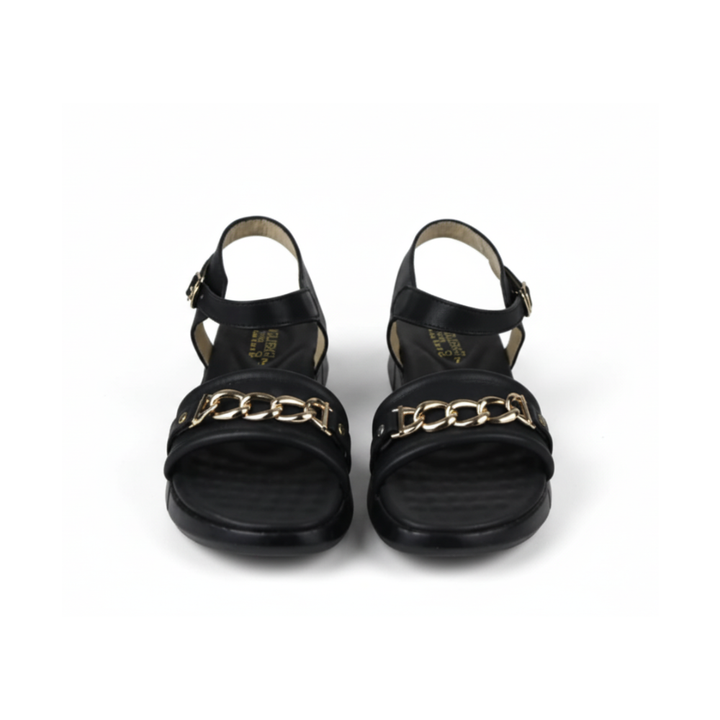 Women's Comfort Sandals with Gold Chain Detail