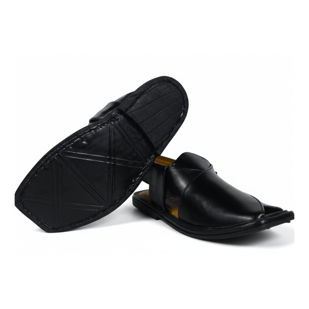 Pair of black dress khari  on a white background