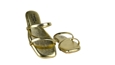 Women's Black Double Strap Flat Slippers