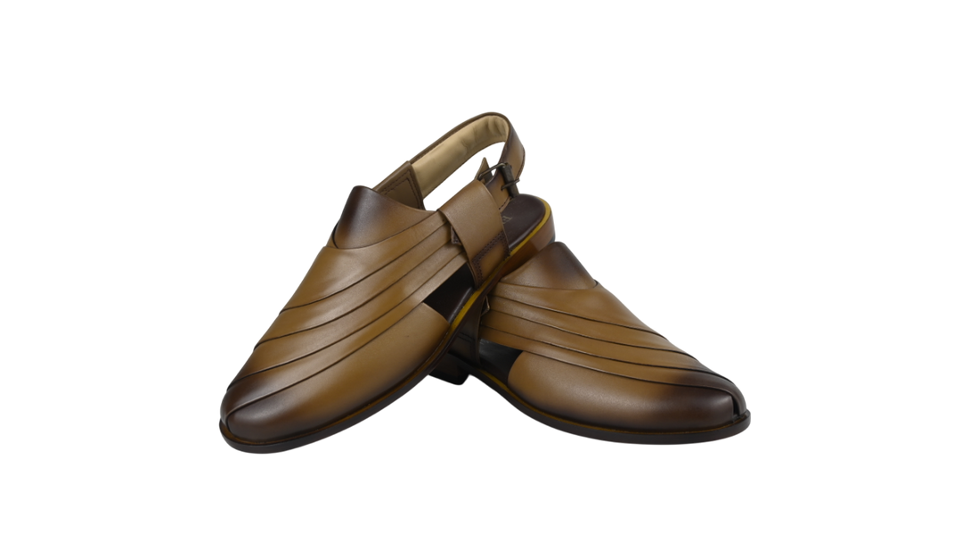 Men’s Glossy Black Peshawari Chappal