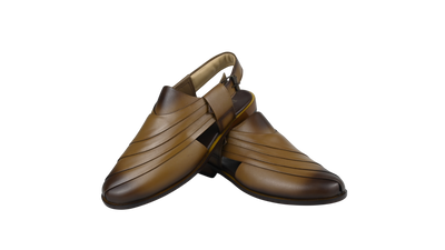 Men’s Glossy Black Peshawari Chappal
