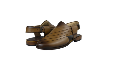Men’s Glossy Black Peshawari Chappal