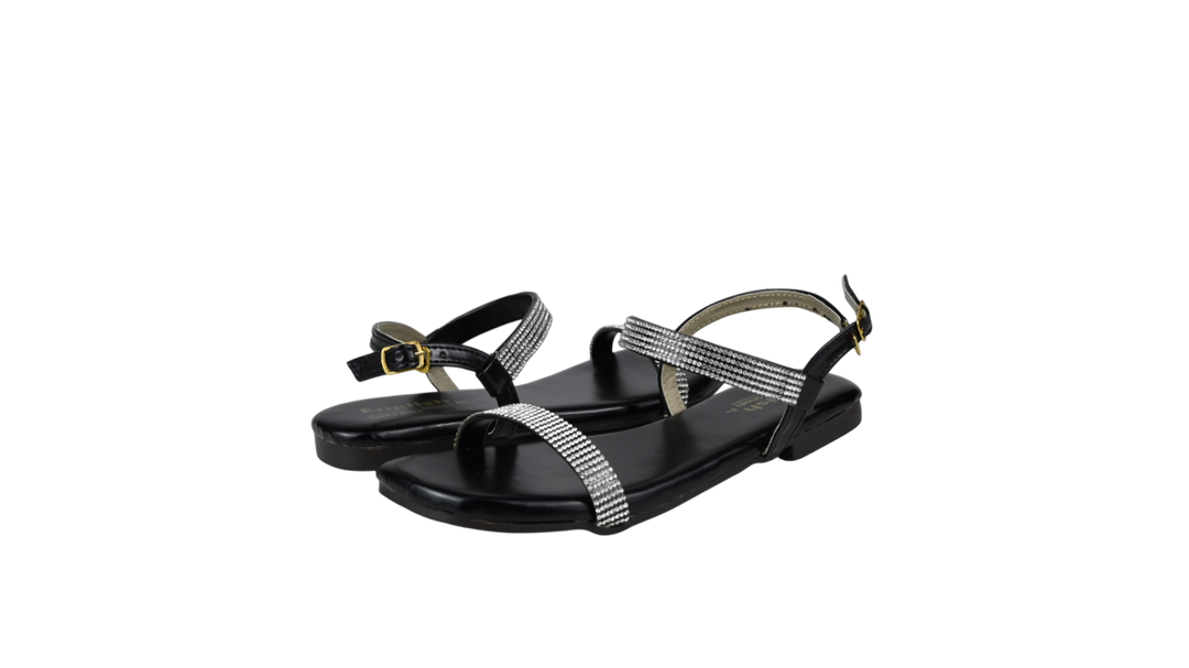 Women's Glitter Strap Flat Sandals