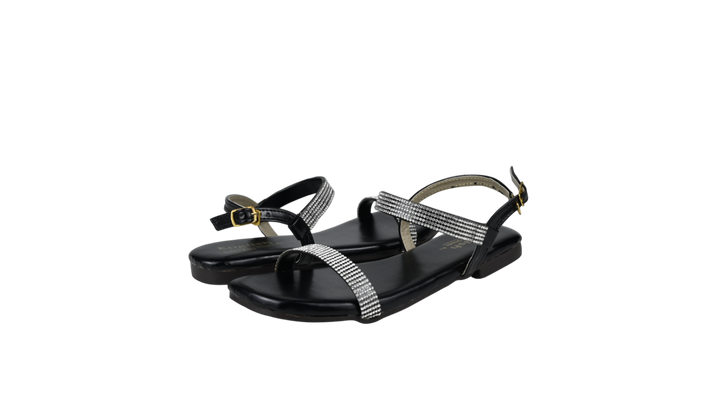 Women's Glitter Strap Flat Sandals