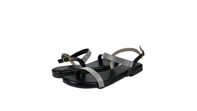 Women's Glitter Strap Flat Sandals