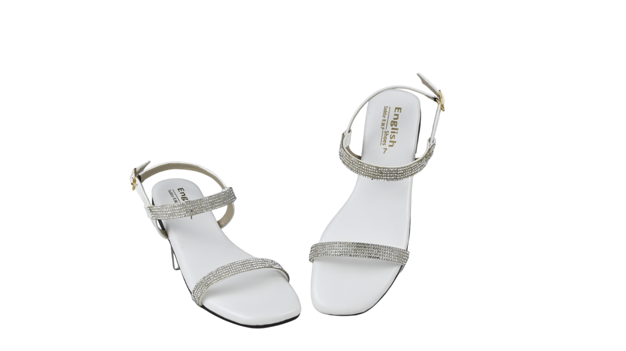 Women's Glitter Strap Flat Sandals