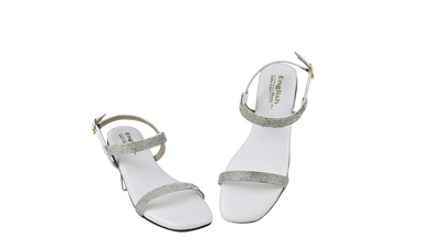 Women's Glitter Strap Flat Sandals