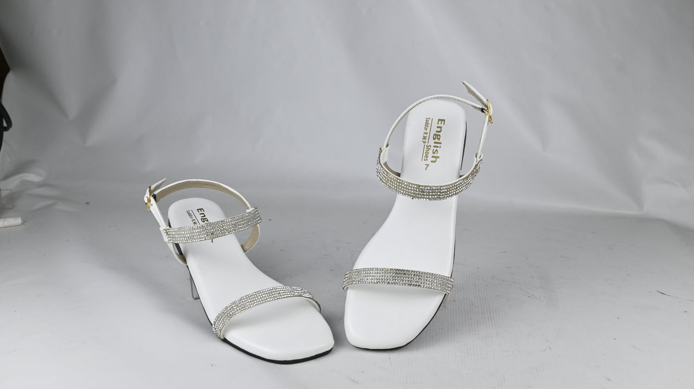 Women's Glitter Strap Flat Sandals