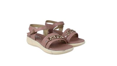 Women's Comfort Sandals with Gold Chain Detail