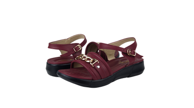 Women's Comfort Sandals with Gold Chain Detail