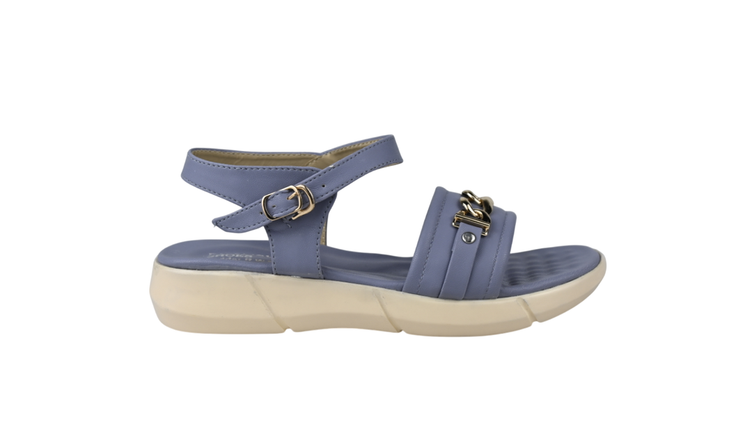 Women's Comfort Sandals with Gold Chain Detail