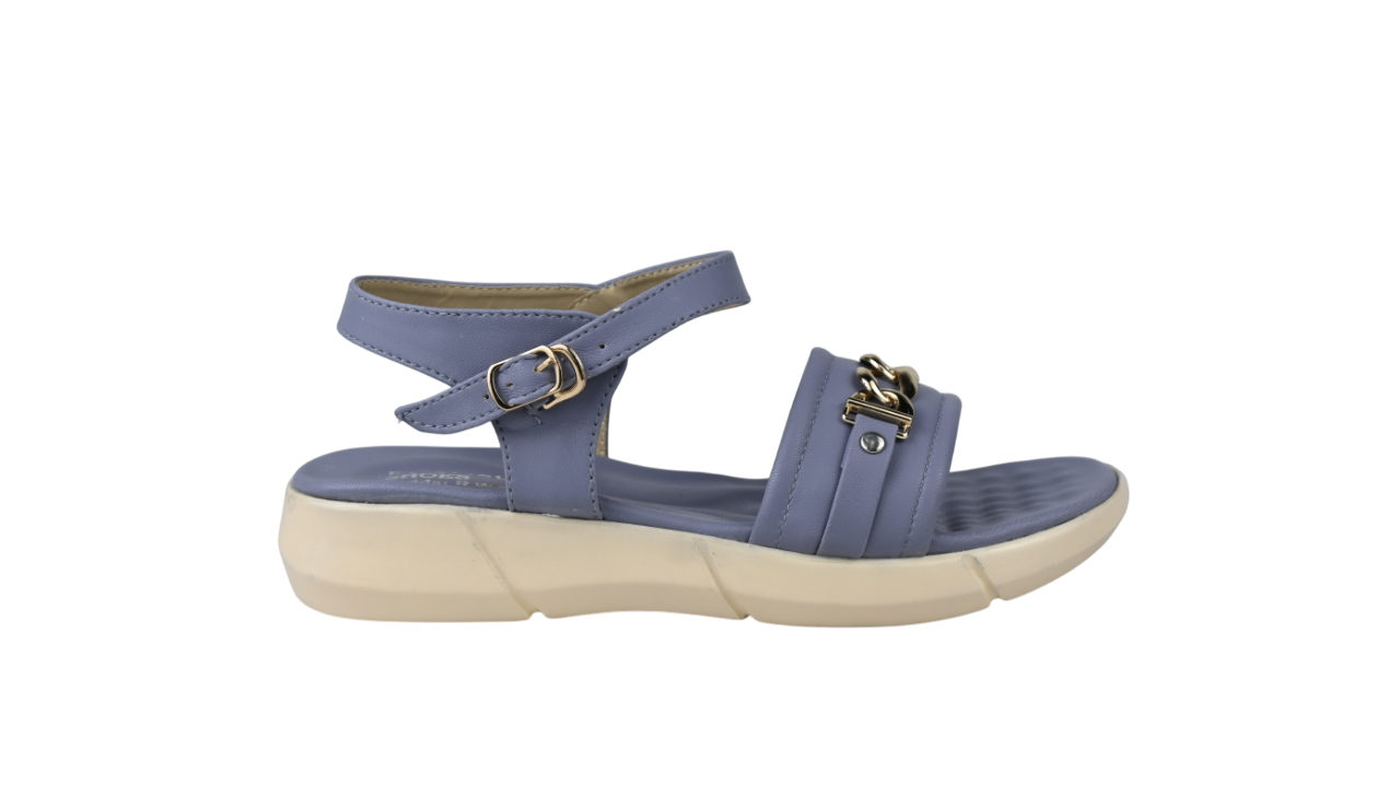 Women's Comfort Sandals with Gold Chain Detail