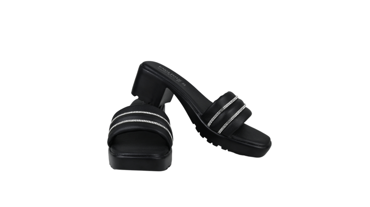 GleamLine Block Heel Slippers