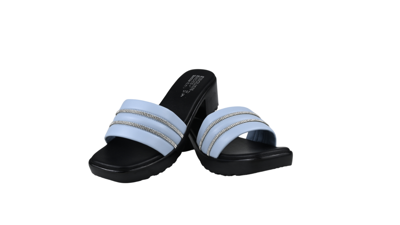 GleamLine Block Heel Slippers