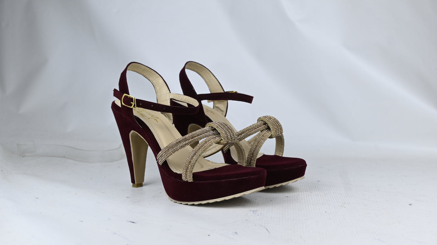 Women's Glitter Heels – Braided Platform Block Party Sandals