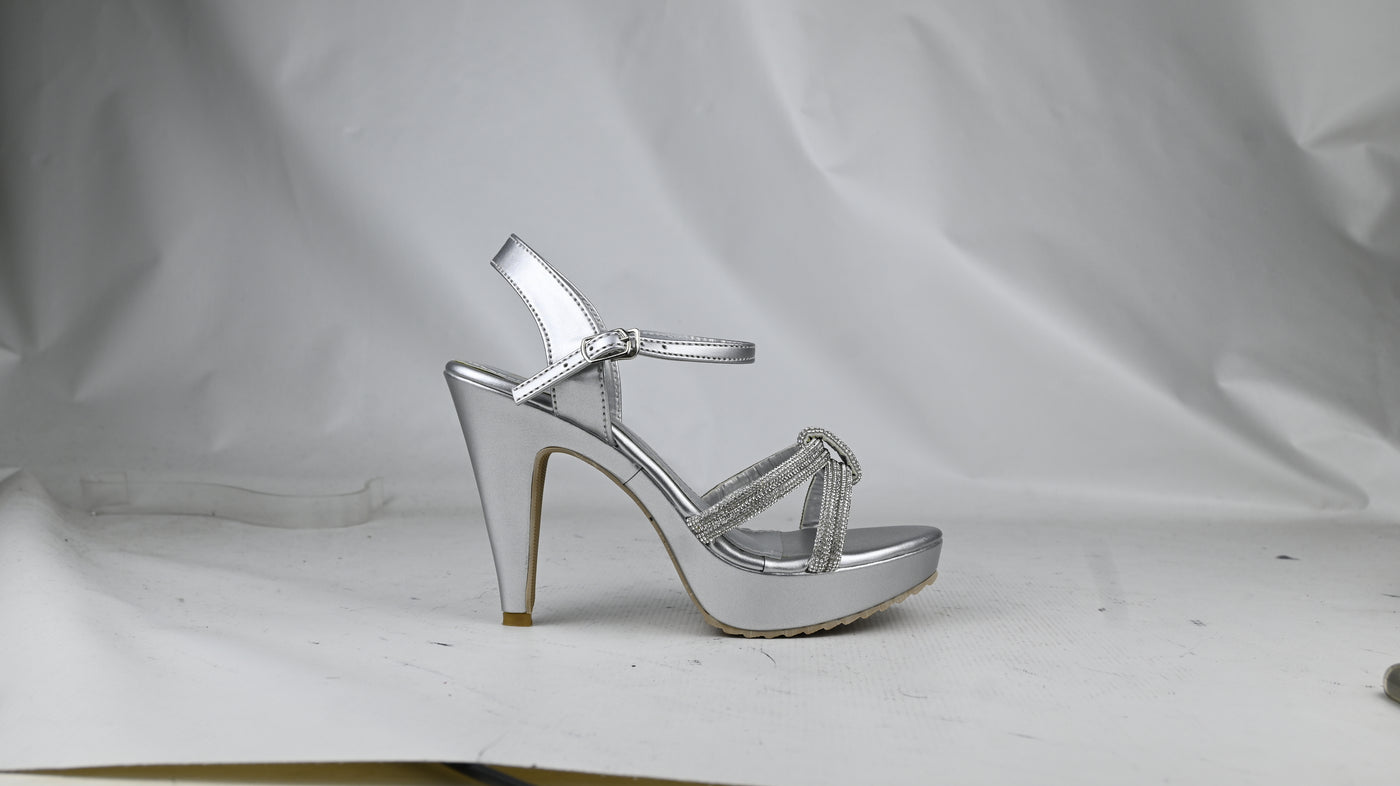 Women's Glitter Heels – Braided Platform Block Party Sandals