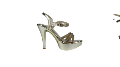 Sparkly Nude Platform Heels for Women – Elegant Strappy Party Sandals