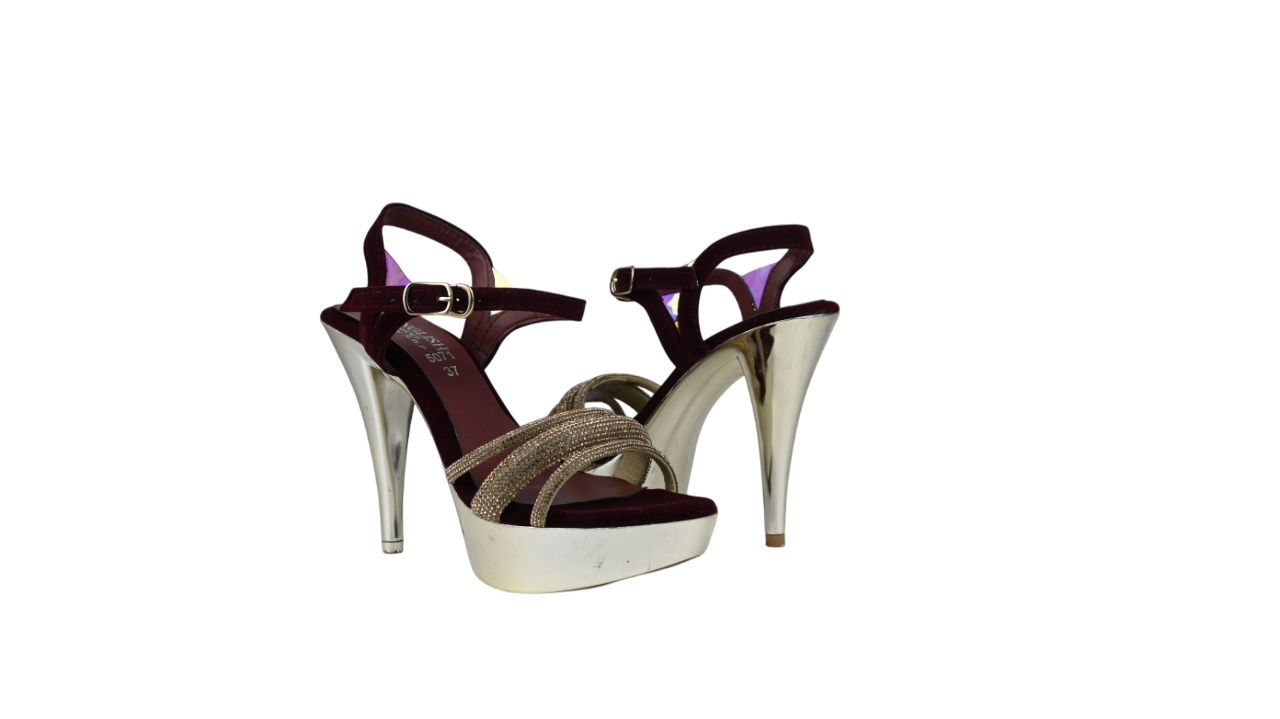 Sparkly Nude Platform Heels for Women – Elegant Strappy Party Sandals