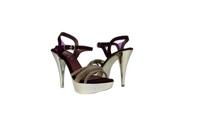 Sparkly Nude Platform Heels for Women – Elegant Strappy Party Sandals