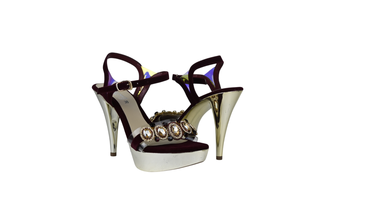 Glittery Braided Platform Heels – Stylish Block Heel Sandals for Women