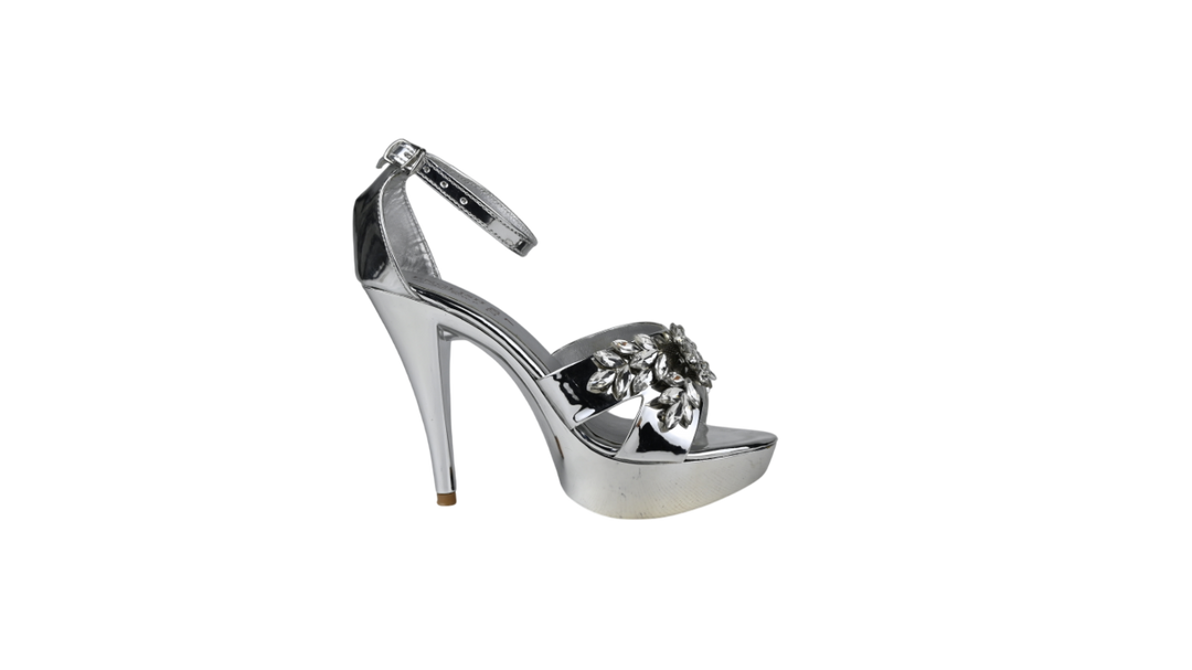 Women's Embellished High Heel Sandals – Crystal Platform Party Heels