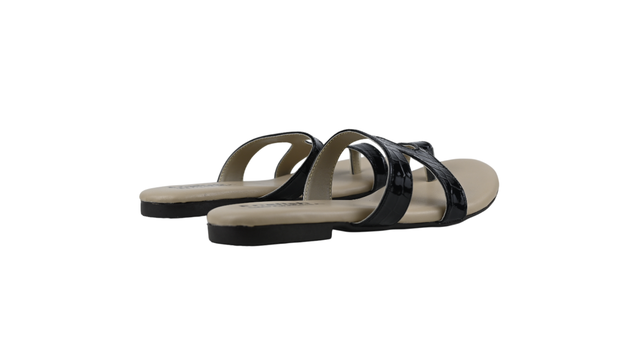 GlossWeave Strappy Slides