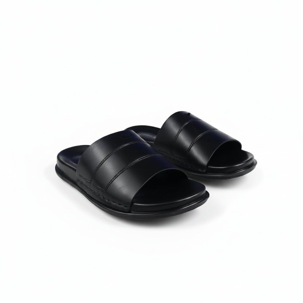 Pair of black slides on a white background