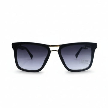 Square Wayfarer Sunglasses | Glossy Black Frame | Blue Grey Gradient Lenses