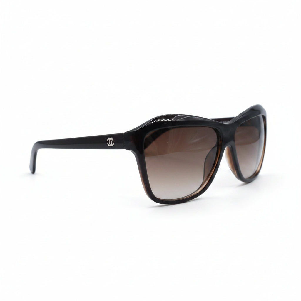 Oversized Butterfly Wrap Sunglasses | Deep Brown Frame | Brown Gradient Lenses