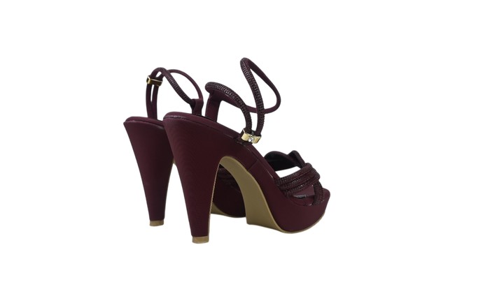 Elegant Nude Platform High Heel Sandals for Women – Sparkly Strappy Party Wear Heels