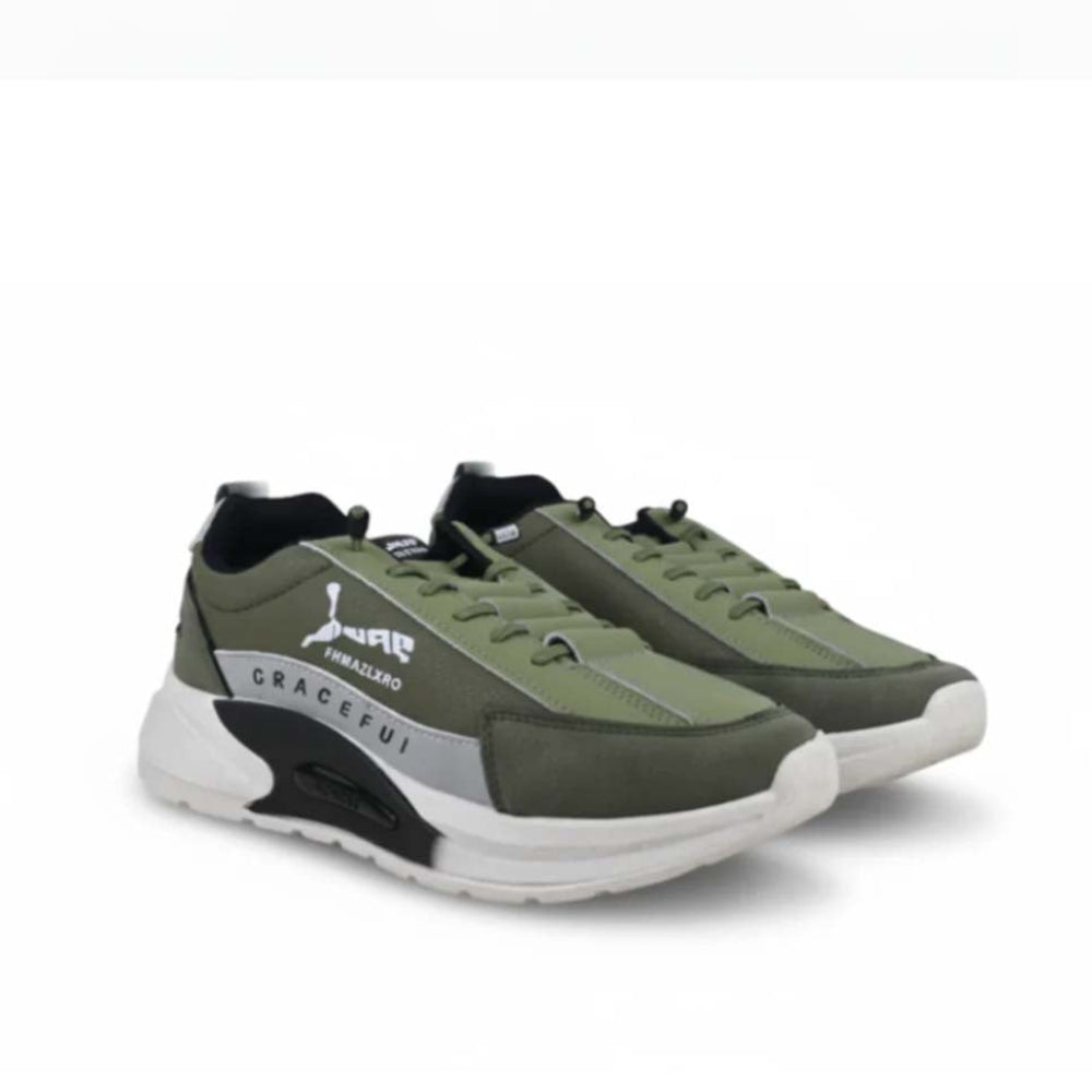 A pair of green and white sneakers with black and gray accents, featuring the brand name 'GRACEFUL' and 'JUMPMAN' on the side, set against a plain white background.
